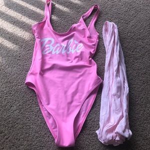 Barbie One Piece Costume with Sheer Pink Tights